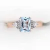 925 Sterling Silver Wedding Rings Gemstone Blue Topaz Rose Gold Plated For Women Luxury Elegant Fine Jewelry ovanliga tillbehör 26750557