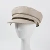 القبعات مثمنة قبعة الخريف الشتاء بو الجلود البحرية كاب المرأة الأزياء شخصية سستة للإزالة بريم شقة أعلى بطة اللسان