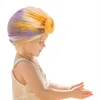 Caps chapeaux Tiedye Toddler enfants bébé fille garçon turban coton bonnet chapeau capuche nœud accessoires doux solides pour Born5463806