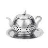 2021 Loose Teapot Shaped Tea Leaf Infuser Spice Stainless Steel Drinking Infuser Herbal Filter Teaware Tools