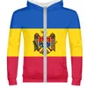 Men039s Hoodies Sweatshirts MOLDAVIË Mannelijke Diy Custom Made Naam Nummer Mda Rits Sweatshirt Natie Vlag Md Republiek Count9289624