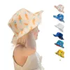 Sommar baby hatt för tjejer panama barn bucket hattar våren höst resa strand stor rand babe cap tjej sunhats 24 färger