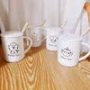 Mugs Korean Cute Pet Animal Cartoon Simple Stroke Mug Ceramic Cup Drinking Advertising Customization