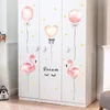 Rosa Ballon Flamingo Tapete für Mädchen Zimmer Kinder Baby Schlafzimmer Dekor nordischen Stil warme Wandaufkleber DIY Stick Wandtattoo Wandbild 37C3