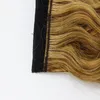 Brown blonde highligts ombre ponytail hair extension Around Drawstring Curly Natural Wavy Ponytails Human Hairs Draw string Pony tail hairpiee 120g