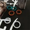 Candy Color Cuban Chaining Ring Ring Retro Design Niche Paint Multicolor Пара Trend Trend Hip Hop Cong Ins Ins Ins Insist