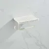 Banyo Donanım Seti Beyaz Kağıt Cep Telefonu Tutucu Uzay Alüminyum Antika Raf Raf Tuvalet Kutusu Duvar Montajı ile 210720