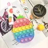 Fidget Stress Reliver Single Shoulder Crossbody Bag Toy Push Bubble Strawberry Pineapple Messenger Phone Bags