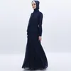 Vêtements ethniques 2023 Double mousseline de soie pleine longueur robe de femme musulmane Moyen-Orient Abaya Dress9508