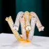 Godki 2021 Elegant Big Rhinestone Crystal Ring Kvinnor Vintage Luxury Bröllop Engagement Ringar Böhmiska Smycken