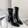 Women Shoes 2021 White Boots Designer Winter Footwear Mid-Calf Round Rock Rock Autumn Mid Calf High Heel Ladies 13557 85080