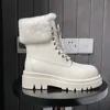 Stövlar kvinnor snö beige plysch varm päls kausalskor sneakers ankel stövlar plattform tjock sula snörning upp vintern vc1851