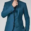 Bleu marine Mariage Groom Tuxedos 3 pièces Custom Slim Fit Hommes Costumes Homme Mode Vêtements Mâle Ensemble Veste Gilet avec Pantalon Nouveau X0909