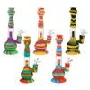 water smoking pipe glass bong straight hookah bowls silicone hose joint 8.8" The bee shape wax burner