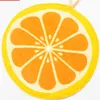 Hanging Type Children Hand Towel Round Cartoon Fruits Pattern Washcloth Kitchen Water Uptake Dishcloth Handkerchief Orange Watermelon 1 45zh Q2