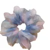 Moda Organza Dye Hair Scrunchies Kobiety Elastyczne Zespoły Do Włosów Opaski Girls Ponytail Uchwyt Włosów Liny Krawat Akcesoria