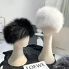 Beanie/Skull Caps Winter Real Fur Handmade Stretch Scarves Knitted Genuine Headbands Girls Natural Ring Elegant Headband S2859 Delm22