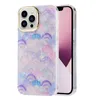 Escala de peixe Shell Arco-íris Leopardo Imprimir Casos para iPhone 13 12 11 Pro X XS Max XR 7 8 Plus Luxo Elegante de Alta-Moda Elegante Ultratina Caso de Sereia à prova de choque