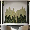 Golden Verde Folhas Adesivos de Parede Home Decoração Sala de Living Sofá TV Fundo Da Parede Decoração Quarto Decoração Auto-adesivo Adesivo 210929