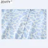 Zevity Womenの新鮮なヒョウプリントカジュアルなビジネスブラウスオフィスの女性のシャツ長袖サテンの化学シックBlusas Tops LS9340 210603