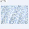 ZEVITY Frauen Frische Leopardenmuster Casual Business Bluse Büro Dame Hemden Langarm Satin Chemise Chic Blusas Tops LS9340 210603