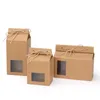 Thee Verpakking Doos Gift Wrap Kartonnen Kraft Papieren Tas Gevouwen Noot Dozen Voedselopslag opstaan ​​op het Verpakking Zakken
