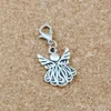 100 st Antik Silver Angel Wing Lobster Spännen Charm Hängen för smyckestillverkning Armband Halsband DIY Tillbehör 15x35.5mm A-494b