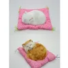 Härlig simulering djurdocka plysch sovande katter leksak med sunda barn födelsedagspresent dekorationer fyllda4827190
