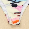 Damskie stroje kąpielowe 2PCS Kobiety stroje kąpielowe Bikini Ustaw pompkę wyściełaną górną wysoką talię wielokolorową druk proc