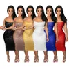 Sexig nattklubb Spaghetti-band Klänningar Kvinnor Baklösa Sequins One-Piece Dress Skinny Bandage Kjol Fashion Evening Hip Paket Klänningar 6991