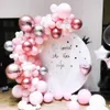 109pcs Pink Chrome Rose Gold Balloon Arch Garland 4D Ballon Wedding Birthyday Baby Shower Party Background Decor Globos Kids To 210719