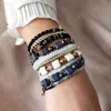 Kvinnor Armband Eiffel Tower Star Charms Armband Elastic MultiLayer Pearl Beaded for Woman Ladies Girls