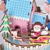 iiecreate DIY Assembled Christmas Eve and Thanksgiving Christmas Music Box Doll House Model Toy