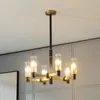 Lustre en cuivre moderne lampe éclairage pour salon chambre lampes suspendues nordiques luminaire en cristal de luxe à manger