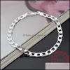 Bedelarmbanden sieraden 6 mm 8 mm 10 mm 12 mm mannen armband 925 Sterling Sier Italiaanse Cubaanse stoepelketen Link vrouwen groothandel cadeau drop levering 20