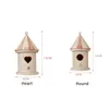 Casa de pássaros de madeira de madeira pendurada caixa de ninho gancho home jardim decor86266711