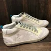 Mid Star Sneakers Высокая стильная женская обувь Золотая Италия розово-золотой блеск Классический белый Do-old Dirty Designer Shoe