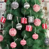 Decorazione natalizia Palla lavorata a maglia Ciondolo albero di Natale Ornamenti natalizi Festa in famiglia Natale Anno regalo Palla di filato 211104