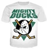 New Summer Mighty Duck Funny 3d Printing T-shirt Ice Hockey Movie Top Stick Ice Hockey Pad Helmet Short-sleeved T-shirt G1203