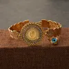 Bangle Ottoman Coin Design Hand Bangles With Crystal Side Open Gold Bracelets Middle East Women Lucky Eye Jewelry