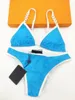 Mode bleu femmes été maillot de bain bikini costume soutien-gorge triangle costume maillot de bain246D