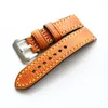 Titta på band 2021 Handgjorda män 20mm 22mm 24mm Brown Soft Calfskin Leather Strap Retro Classic Watchband Belt för Pam Big Strap241Y8749509