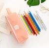 Double-layer canvas Stationery Box Simple Multifunctional Pencil Box Zipper Pen Bags Large Capacity Pencil Case School Supplies 6 colors