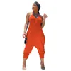 Partihandel Bulk Haroun Byxor Rompar Kvinnor Jumpsuits Overaller One Pont Pant Sexig Loose Playsuit Fashion Solid Jump Suit Kvinnor Kläder KLW7338