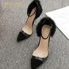 Sandals Lapolaka Summer Sandalias Ankle Strap Thin Heels Cover Heel Transparent Super High Feather Party Club Women Shoes Pumps