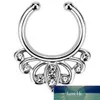 Faux anneau de nez en acier inoxydable, 1 pièce, Clip sur Septum, Piercing, Faux cerceau, anneau de nez indien, Punk, bijoux de perçage pour le corps