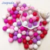 Joepeada 300 pièces/lots 12mm perles de dentition rondes en Silicone rongeurs de qualité alimentaire pour bricolage bébé collier anneau de dentition 210909