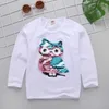 Spring Cotton Kids Girls T Shirt Tops Tees Casual Fashion Long Sleeve Change Color Sequin Tshirt Children Clothing Girl 2107138935305