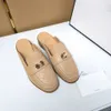 women Slides Flat slippers 2021 classic diamond check casual Baotou halfdrag Muller leather shoes size 35409267401