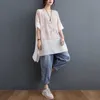 Dimanaf Plus Size Dames T-shirt Witte Bat Bloemen Print Patchwork Chiffon O-hals Tops Shirt Losse Zomer 2021 Solid New Tees 5XL X0628